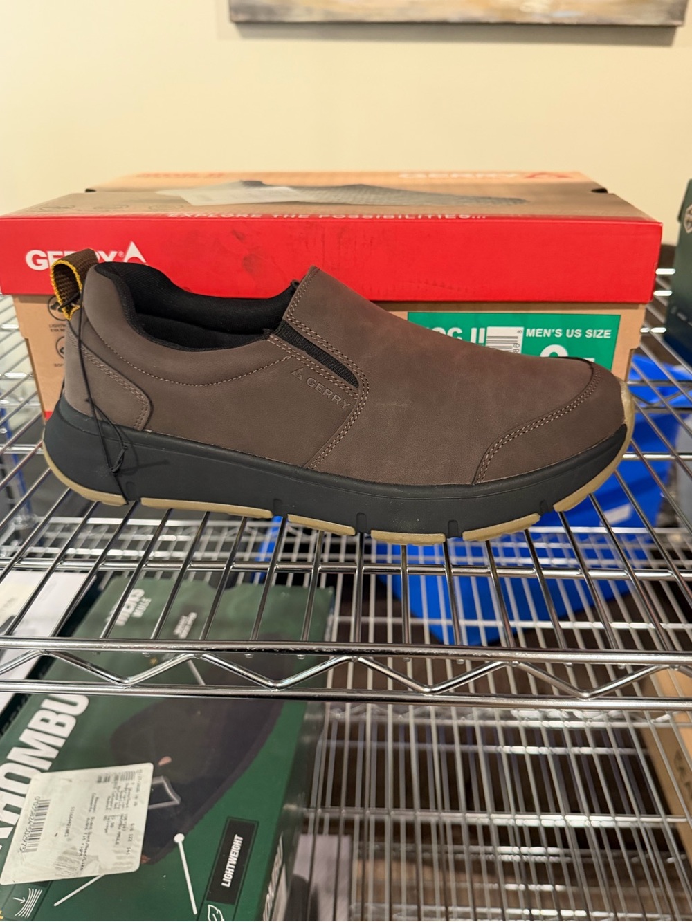 Gerry Men’s Moc ii Slip On Comfort Walking Shoes Brown PU Leather Size 9.5 M US